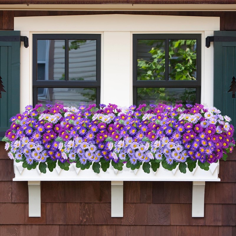 Elyum Realistic Artificial Flowers For Outdoors 12 Bundles Full Daisy Uv gallery