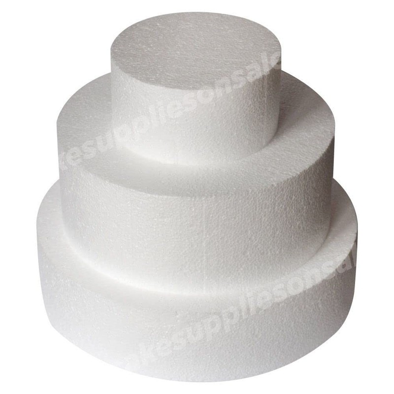8 Inch Round Cake Dummy 4 Inch High Foam Polystyrene Circle Crafting Display gallery