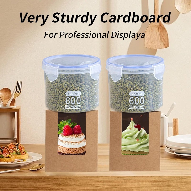 70 Packs Kraft Cupcake Boxes Individual Cupcake Holders Disposable Brown Cupc... gallery
