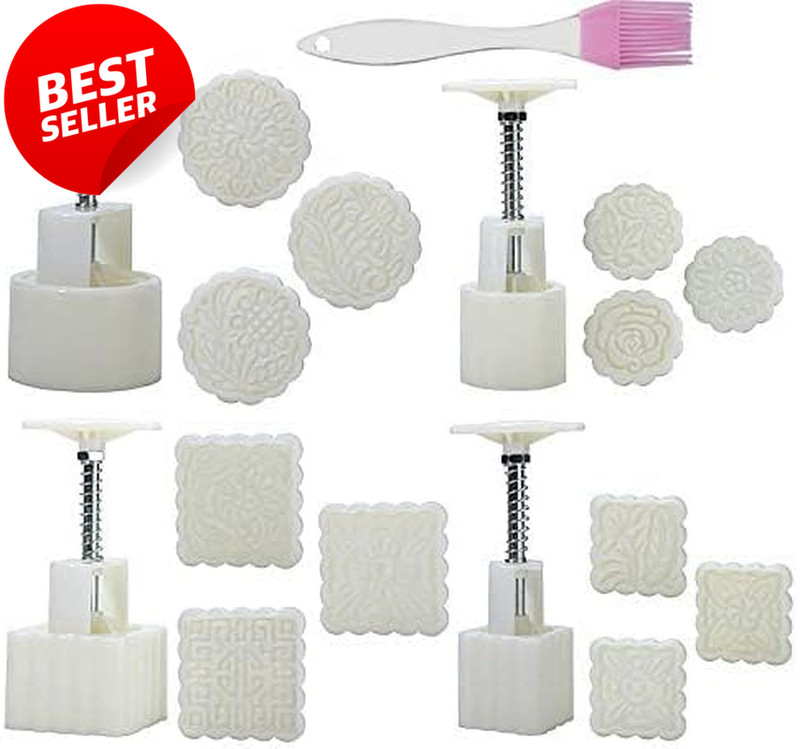 12Pcs Mooncake Mold Set DIY Fondant Cake Press Tool 4 Styles - US gallery