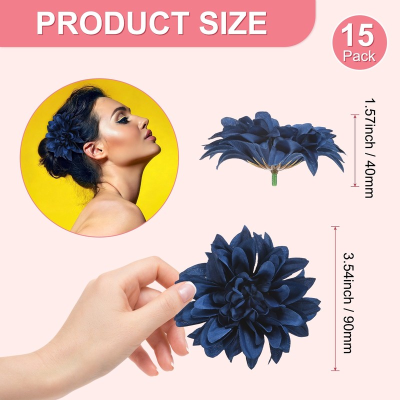 15 Artificial Flowers in, Fake Chrysanthemum Blue Fog for DIY gallery