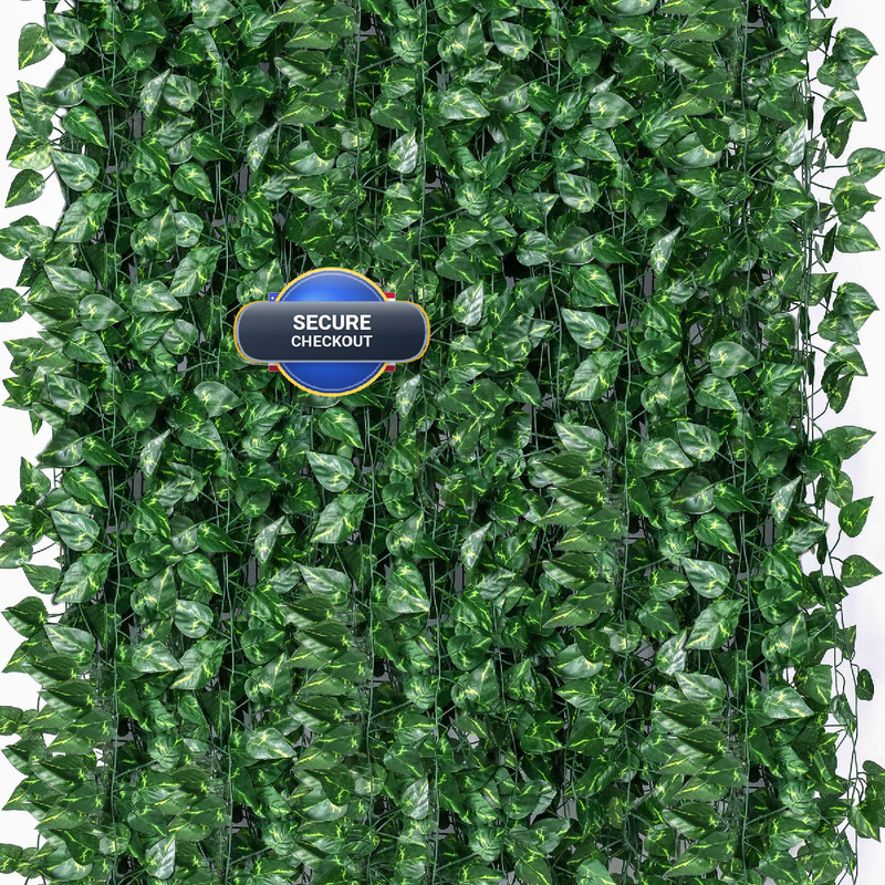 Zyigyi 1008 Feet 144 Pack Fake Greenery Ivy Leaf Plants Hanging Garland Vine