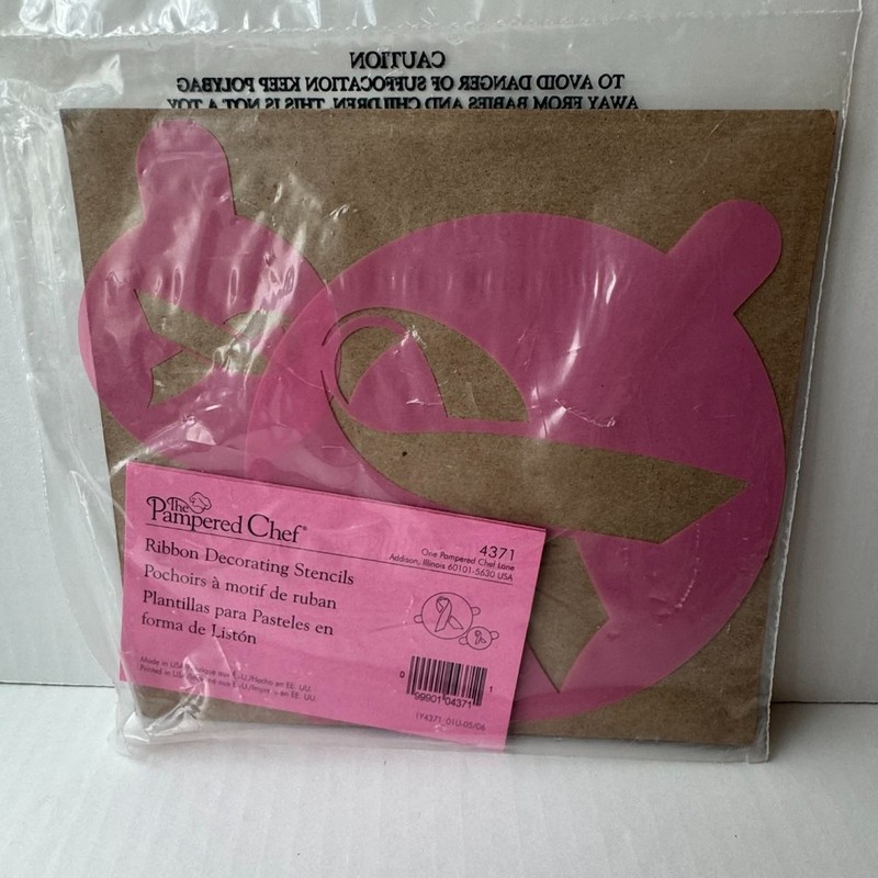 Pampered Chef Help Whip Cancer Ribbon Stencils Set NEW #4371 Retired