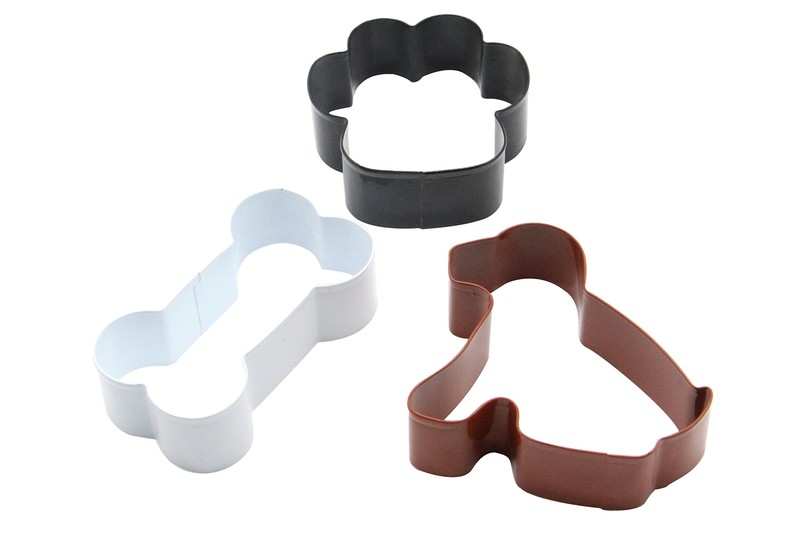 Dog Cookie Cutter Set Of 3 Dog Paw Print And Dog Bone Stainless Steel Cookie Cut