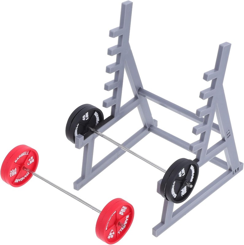 Creative Squat Rack Pen Holder: Funny Mini Barbell Pencil Holder with Weights –