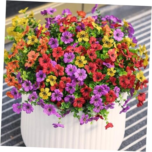 Artificial Flowers for Outdoors Faux Plants Outdoor Purple,red,orange,yellow gallery