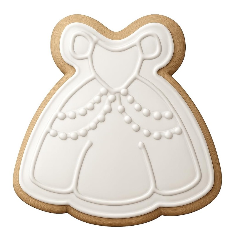 Crystal Beaded Princess Dress Cookie Cutter & Stamp - 4x3.5 gallery