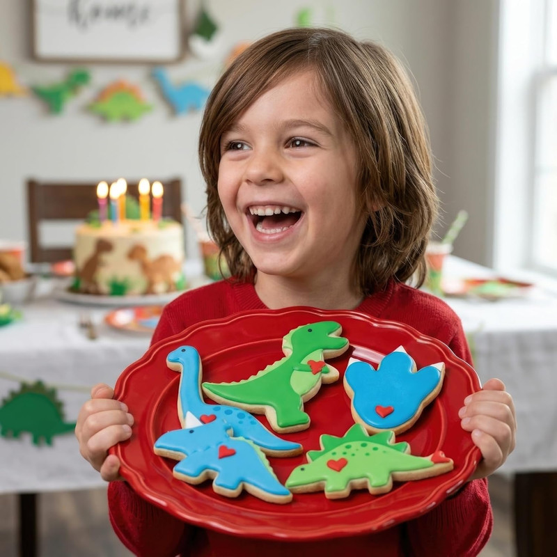 Ann Clark Dinosaur Cookie Cutters 5-Pc Set (Triceratops, Stegosaurus, T-Rex, Bro