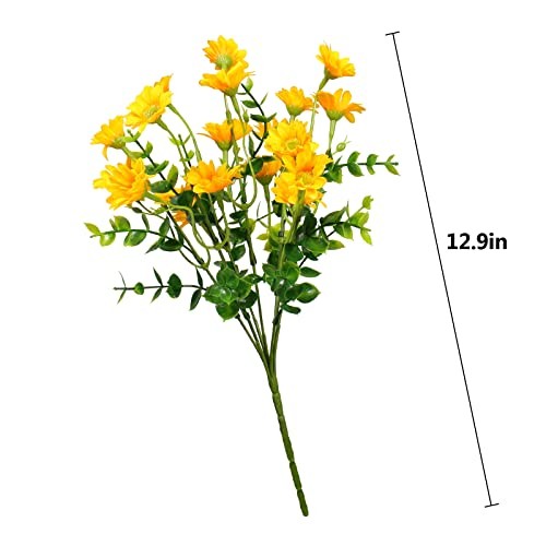 Fake Flowers Flowers for Spring Summer Decor - 8 Bundles Outdoor Yellow gallery