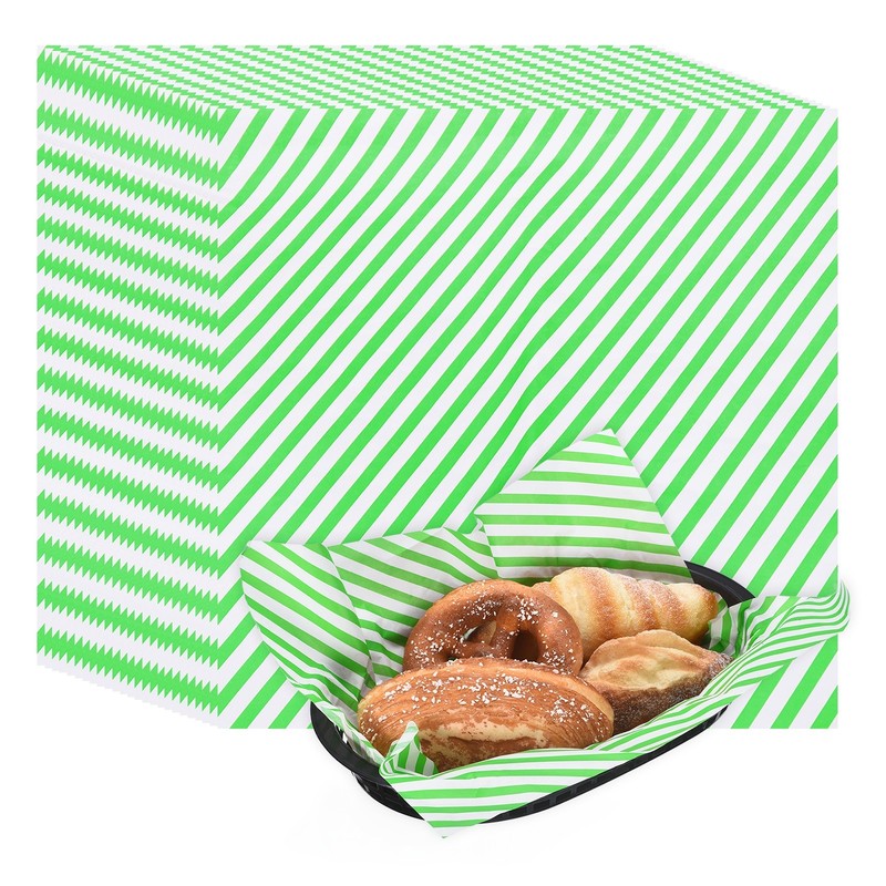 50pcs for Twill Wax Paper Sheets with 5pcs Fast Food Sneakers, Green