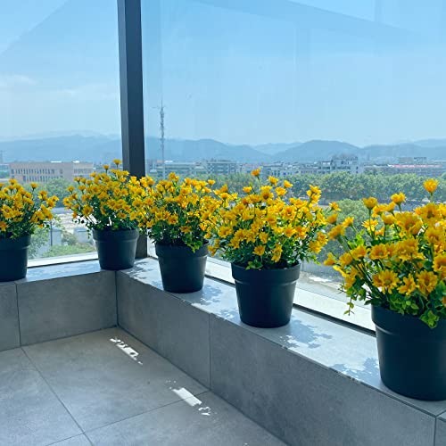 Fake Flowers Flowers for Spring Summer Decor - 8 Bundles Outdoor Yellow gallery