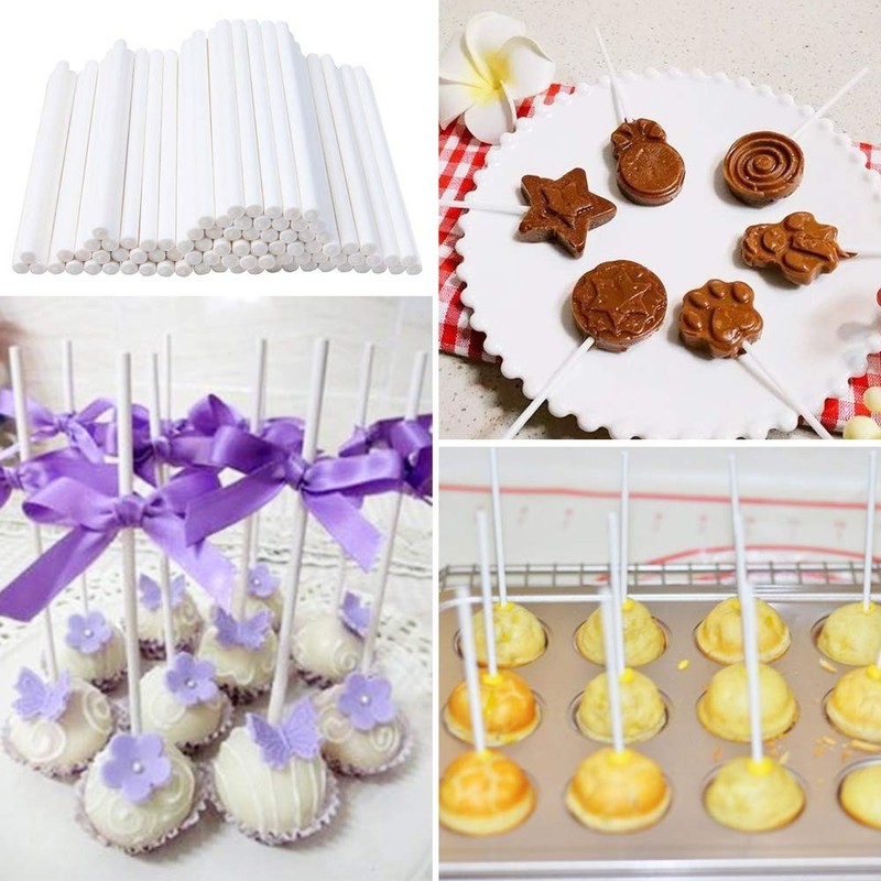 200 Count White Lollipop Sticks,6-Inch Paper Sticks Sucker 200 Pcs, gallery