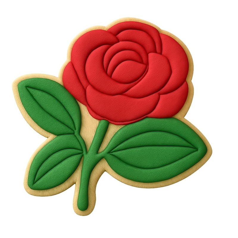 Camellia with Leaves Cookie Cutter & Stamp, Fondant & Clay - 4x3.6 gallery