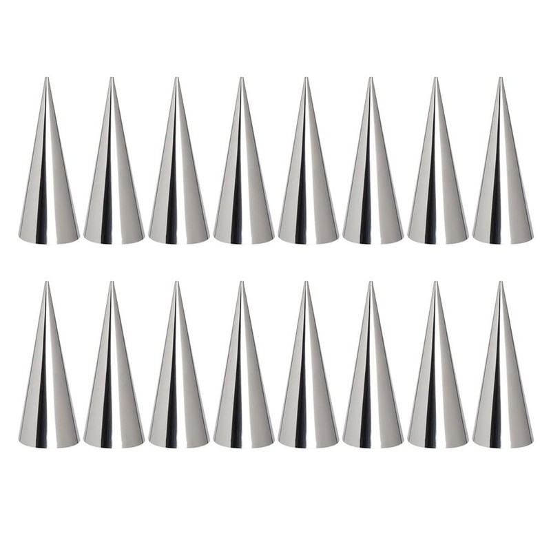 16 PCS Stainless Steel Pastry Cream Horn Molds Cannoli Tubes Small Cones Set