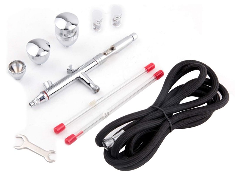 Timbertech Multi-Purpose Airbrush Set, AG-183K Dual-Action Gravity Feed Black