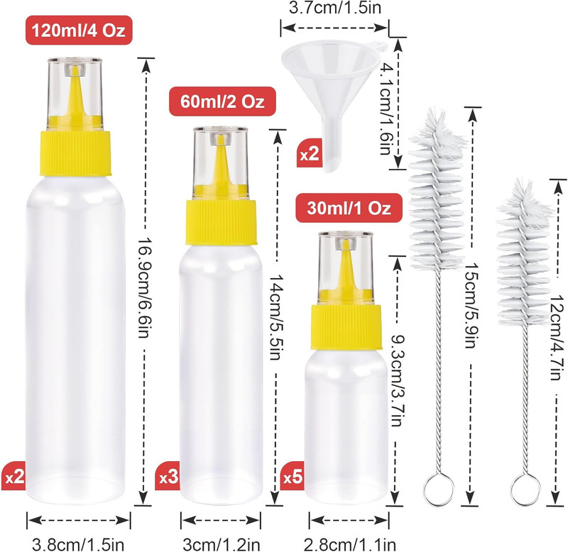 Icing Bottle for Cookie Decorating, 10 PCS Writer Squeeze Bottles, Small Easy Sq gallery