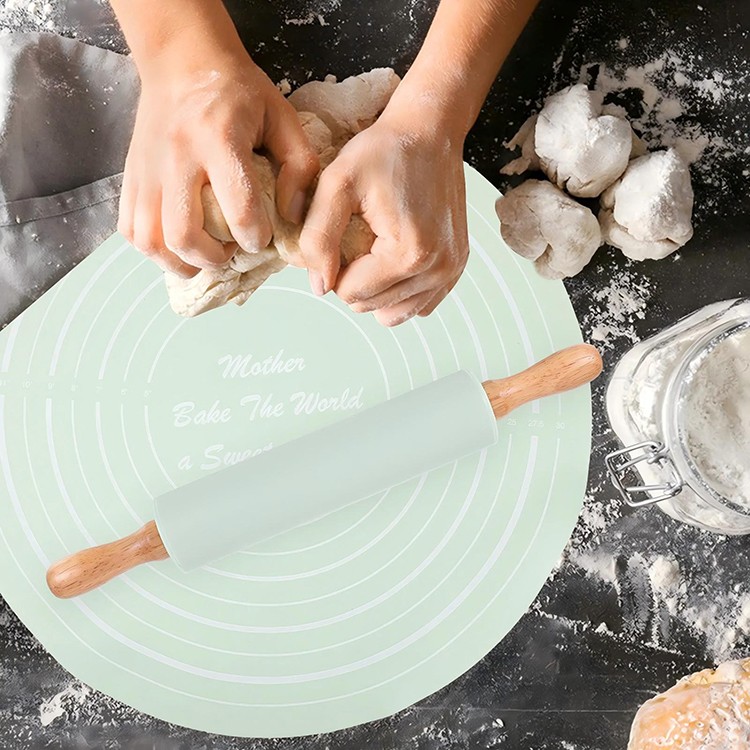 1 Set Thick Silicone Baking Mat Stick Pastry Dough Baking Rolling Mat Non Slip