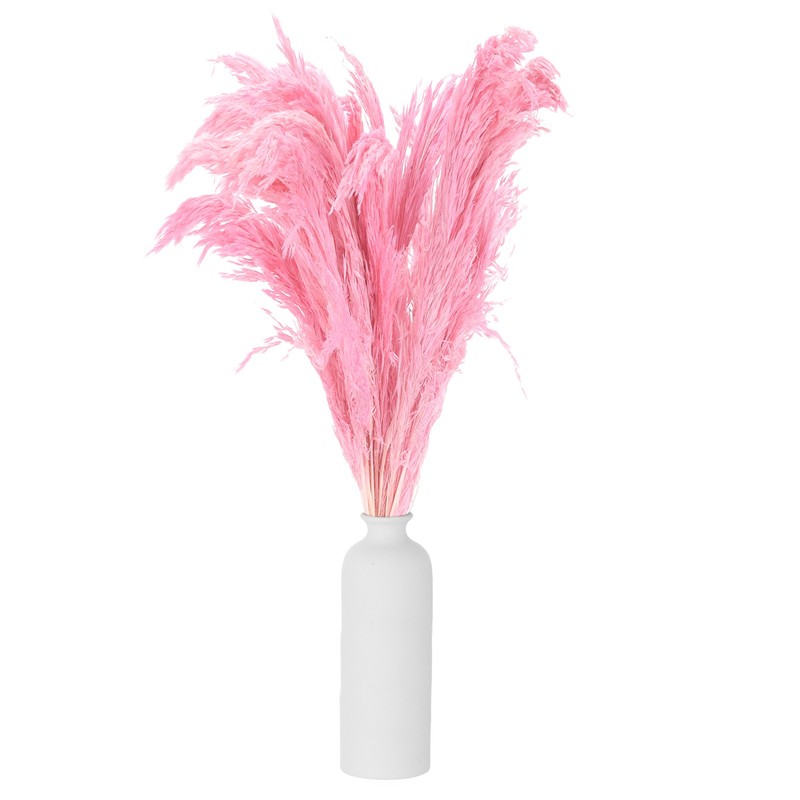 10PCS Pink Pampas Grass Decor, 17″ Artificial Faux Dried Grass Flower