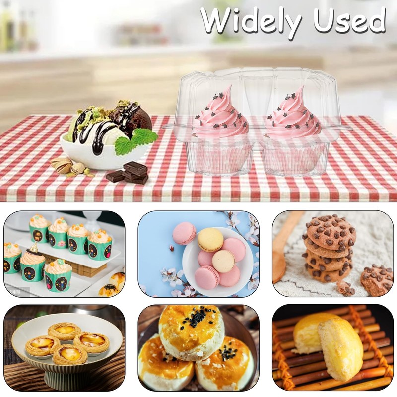 GBACHOOSE 50PCS Cupcake Containers 4 Count, Clear Cupcake Holders Plastic Cup... gallery
