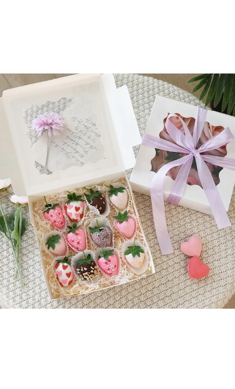 30 Pack White Square Bakery Boxes Clear Window 8x 8x 2.5" gallery