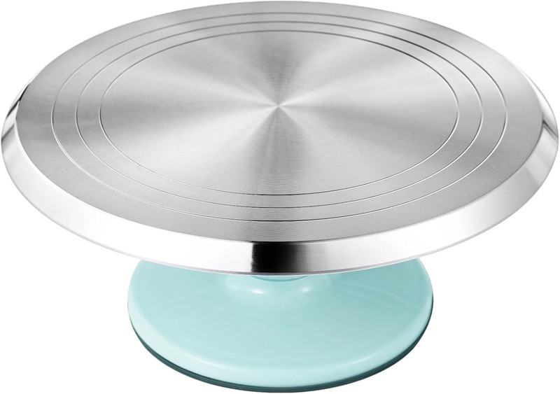 Aluminium Alloy Revolving Cake Stand, 12 in Cake Decorating Turntable, Non-Slip