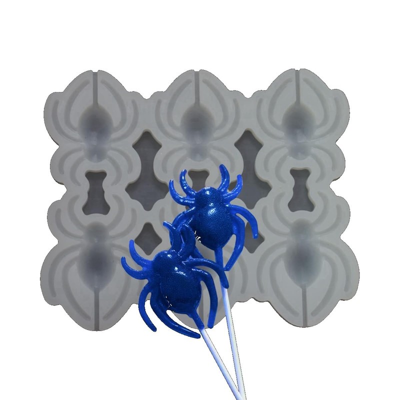 2-Pcs Silicone Lollipop Mold DIY Chocolate Jelly Spider Shape Cake Molds