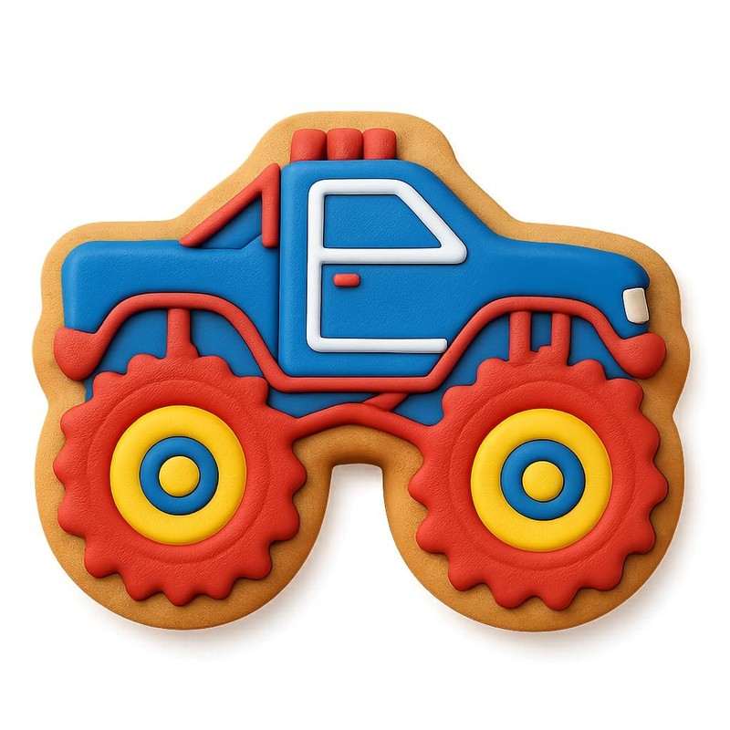 Canyon Jumper Monster Truck Cookie Cutter & Stamp, Fondant & Clay – 4×2.8