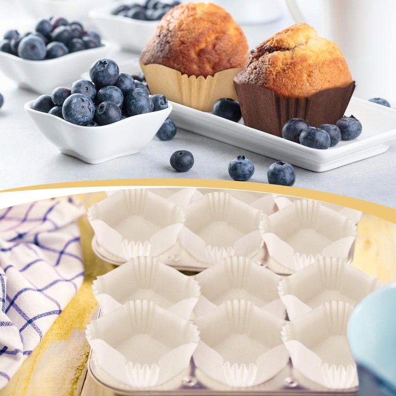 1200 Pcs Square Cupcake Liners 1.77"x1.77" Square Brownie Baking Cups Pan Lin... gallery