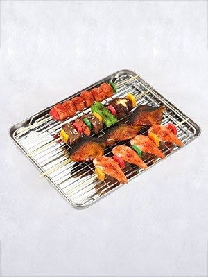 Baking Sheet with Wire Rack, Cookie Sheet Baking Pan Toaster Oven Tray with gallery