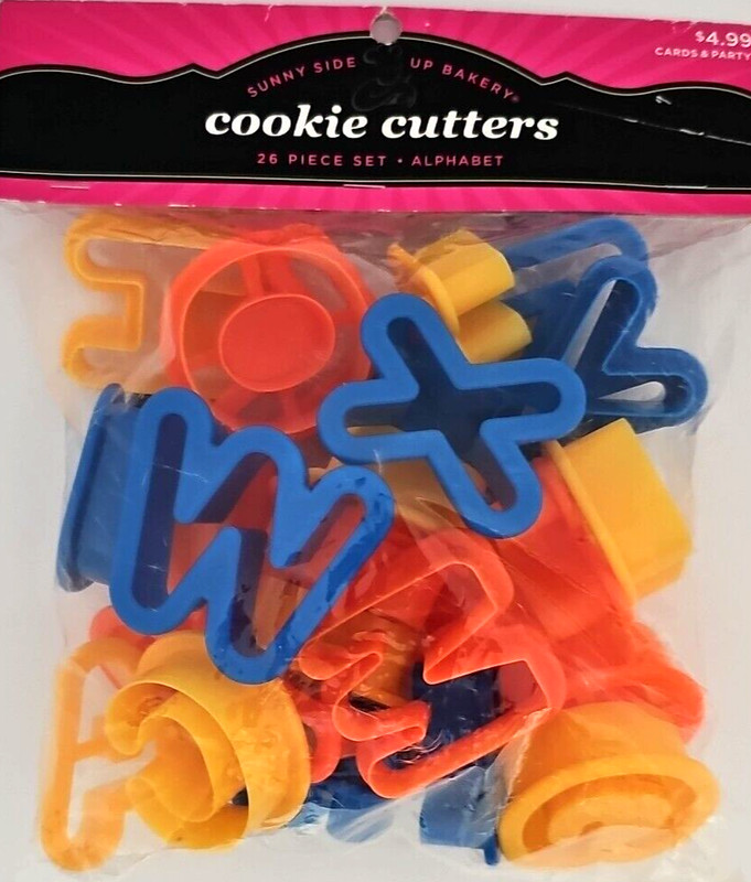 Alphabet Cookie Cutters 26 Piece Set Sunny Side Up Bakery Multi Color Plastic