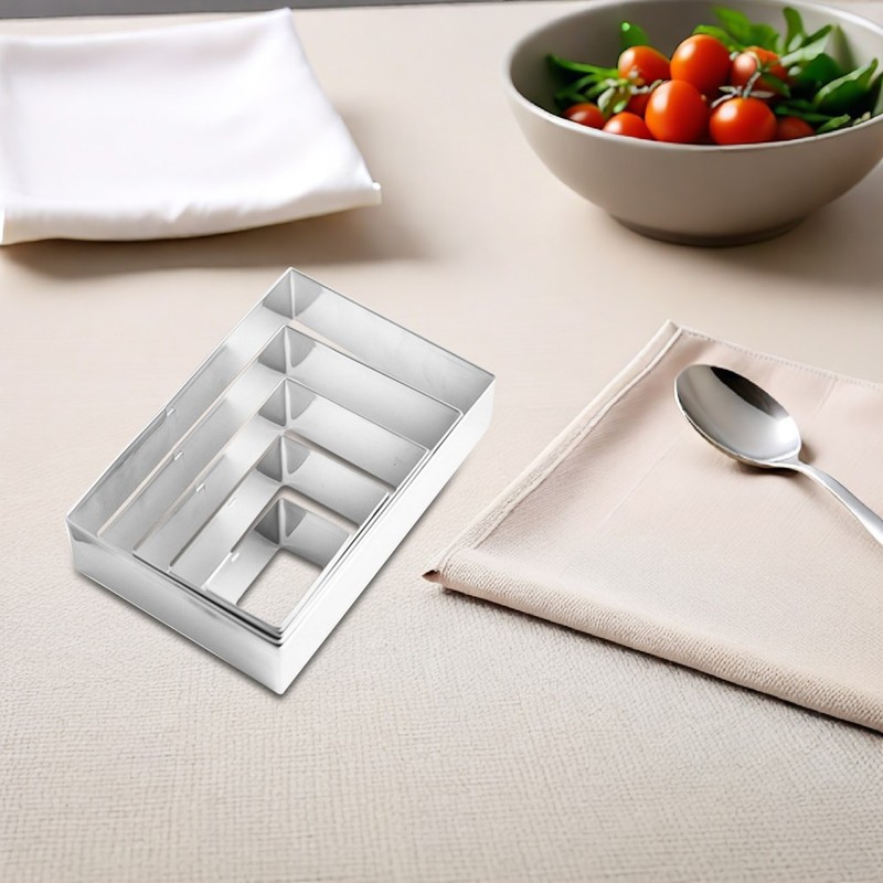 5pcs Stainless Steel Rectangle Cookie Cutter Baking Tools Pastry Mold gallery