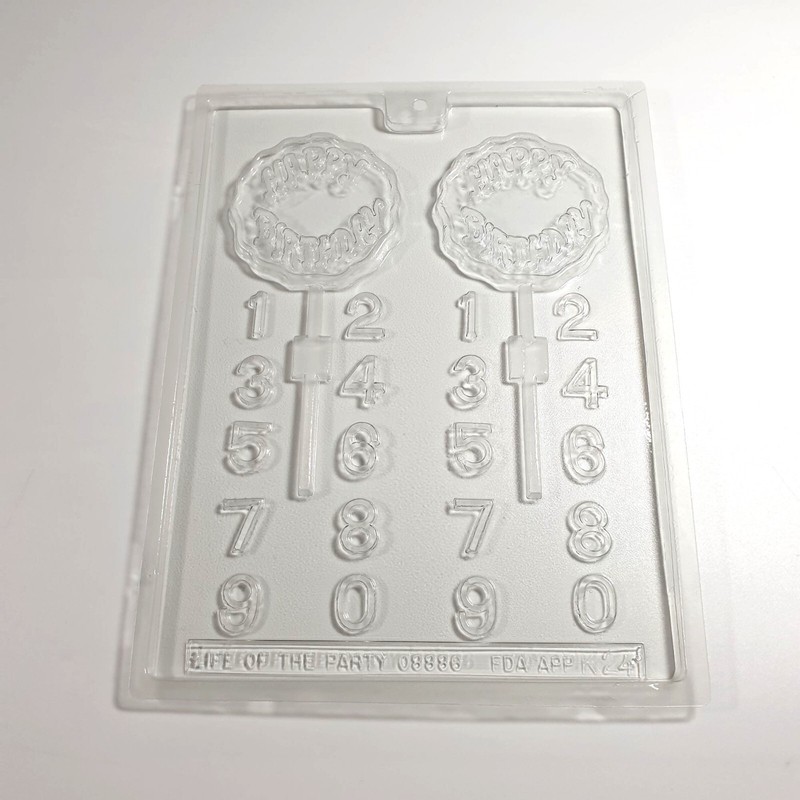 Vintage Candy Mold Birthday Sucker Mini 3 Inch Holiday Polymer Clay Fondant gallery