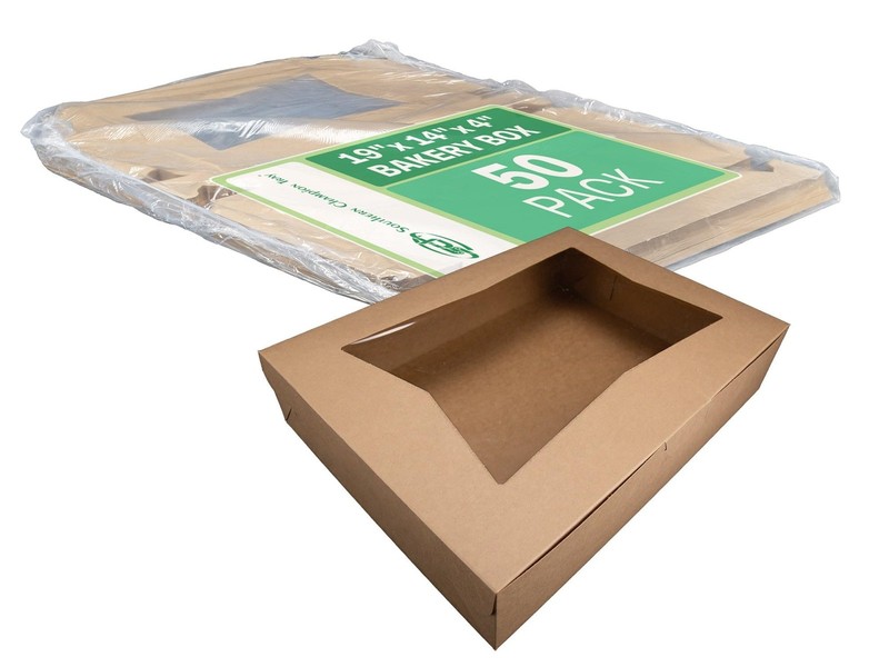 Southern Champion Tray 23133K Kraft Paperboard Lock Corner Window Bakery Box