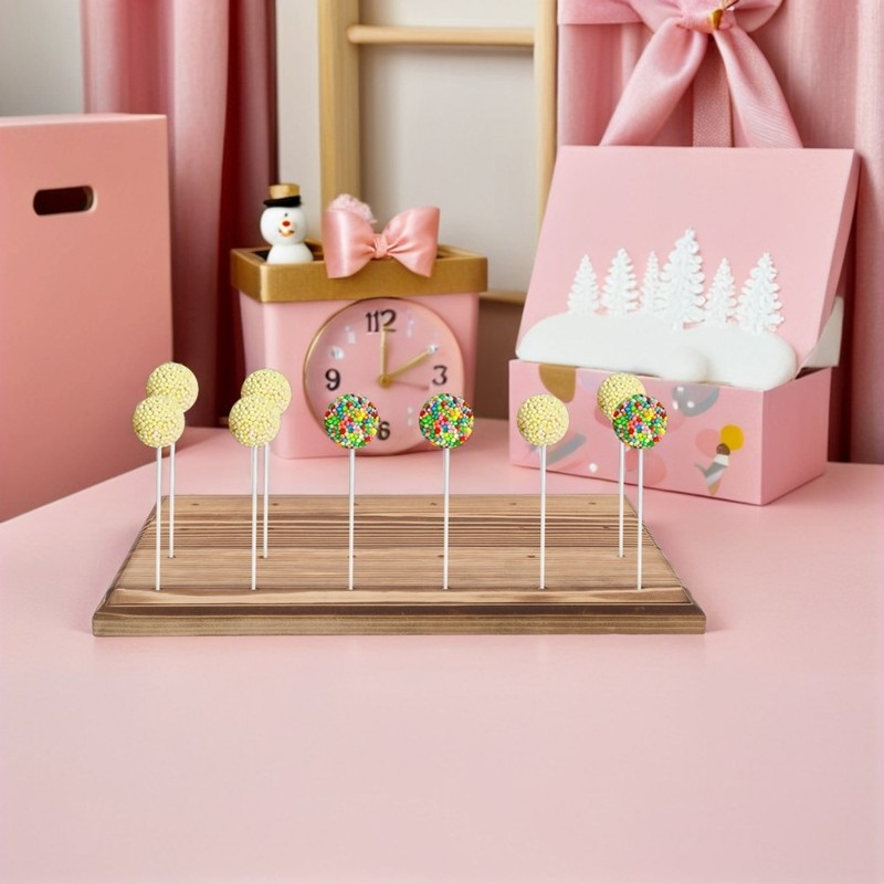 Cake Table Stand Wooden Lollipop Holder Cakepop Display Holders for Party gallery