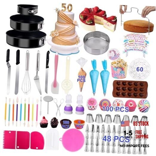 Cake Decorating Kits 567 PCS Baking Set with Springform Pans Set, Rotating
