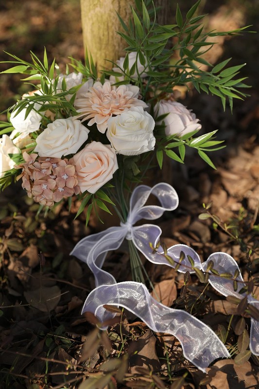 Yyhuawu Artificial Flowers Combo Set Gradient Color Flower Leaf Stems For Diy gallery