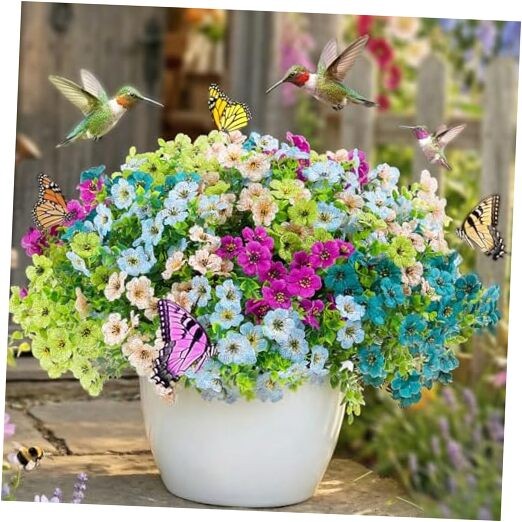 Artificial Flowers for Outdoor Mixed Color2(green,teal,purple,blue,champagne) gallery
