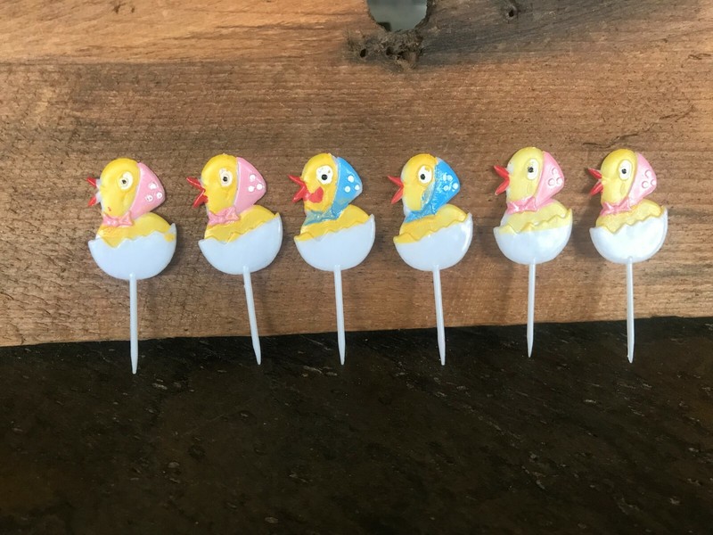 Vintage Chicks Ducks Hatching Cake Toppers Hong Kong J. Levinsohn Co. Inc. NY