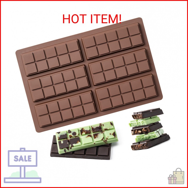 Husfunov Chocolate Bar Mold,Non-Stick Chocolate Molds, 100% Food Grade Silicone