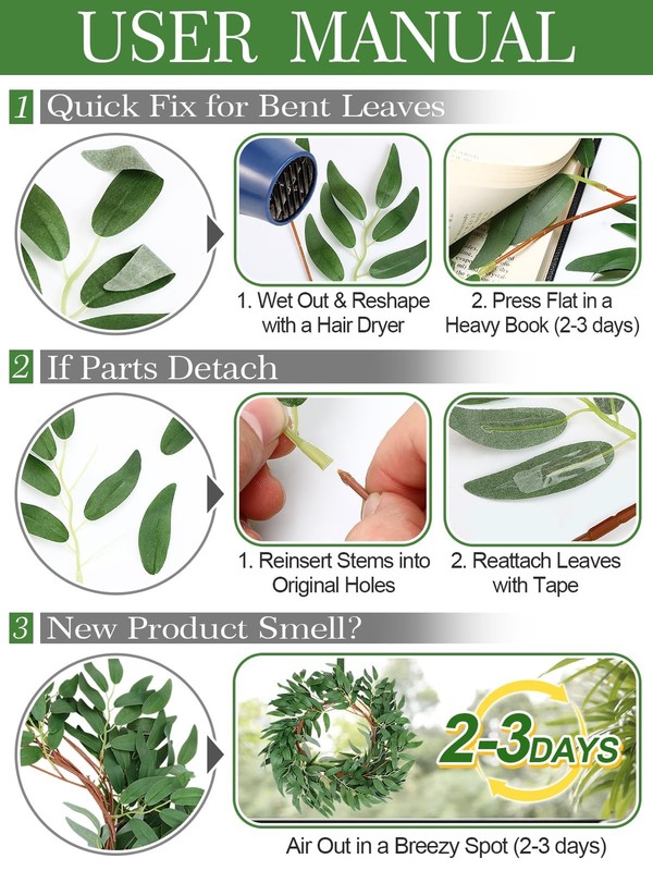 Anphsin Fake Vines Greenery Garland - 3 Packs Total 16.5Ft Green Willow Leaf gallery