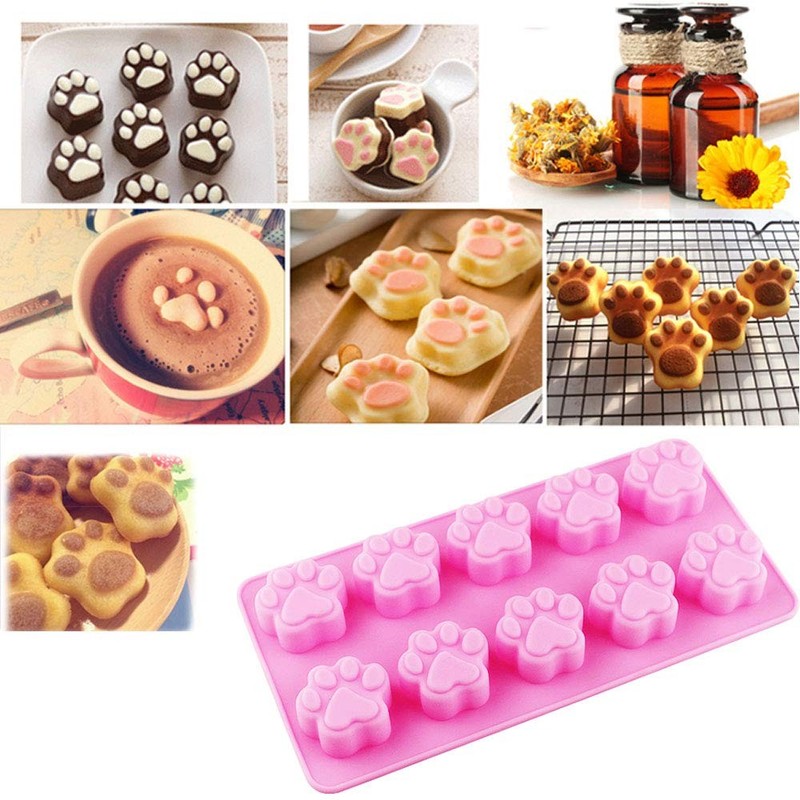 7 Pack Dog Treat Molds, Puppy Paw and Bone Molds, Non-stick Dog Ice Molds Tra... gallery