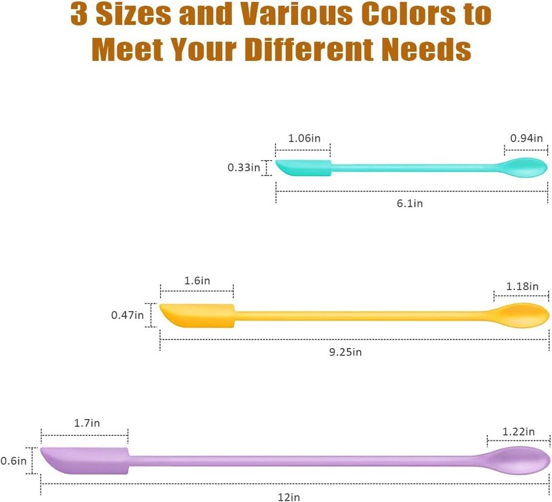 Silicone Spatula Set 6Pcs Mini Scraper Tool Beauty & Food Reach Every Last Drop gallery