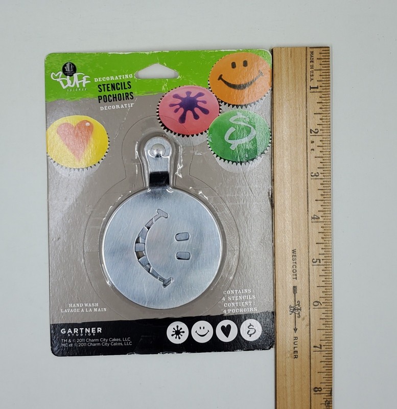 BW1 Duff Goldman 4 Decorating Metal Stencils For Cookies, Cupcakes, And More New gallery