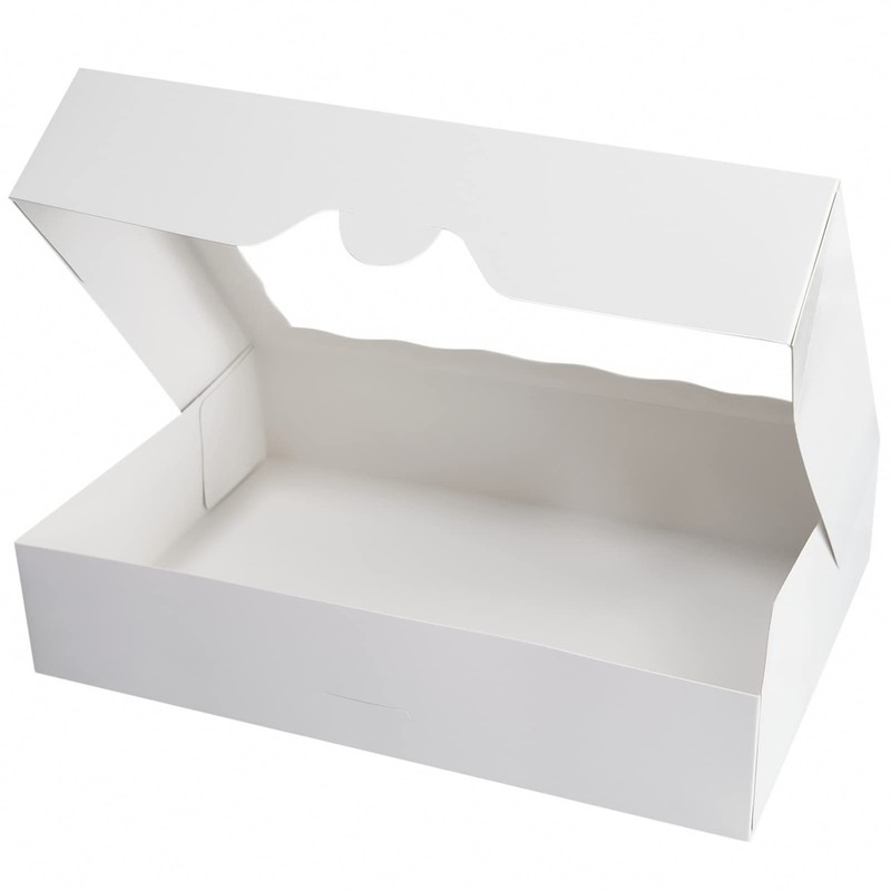 15 Pack Pastry Bakery Box 16x11x2.75" White Large Donuts Muffins Cookies PVC gallery