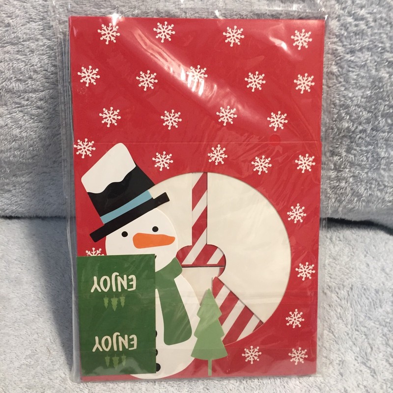 2 Square Christmas Holiday Snowman Treat Boxes W/2 Stickers 6.25" X 6.25" X 3" gallery