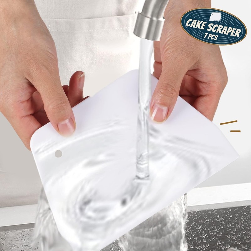 Cake Scraper Cake Smoother, 7 Pcs Dough Scraper Bowl Scraper Cake Cutter Cake Sp gallery