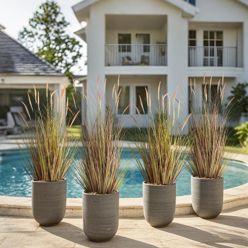 Kol 4Ft 2-Pack Artificial Cattail Reed Grass 47.2 Artificial Indoor Outdoor gallery