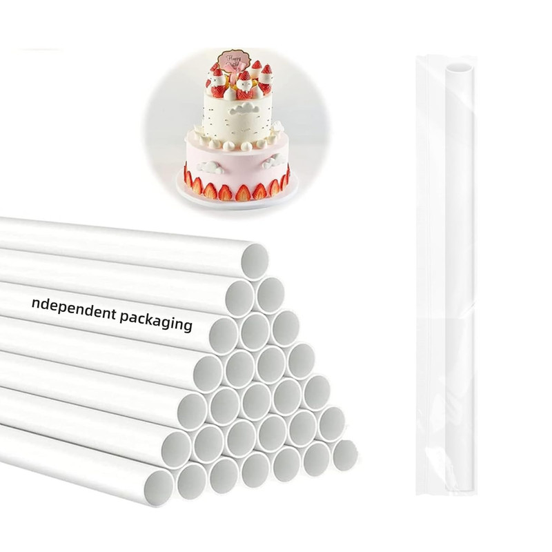 15PCS 9.5 Inch White Plastic Cake Dowel Rods for Tiered Cake Pillars Constructio