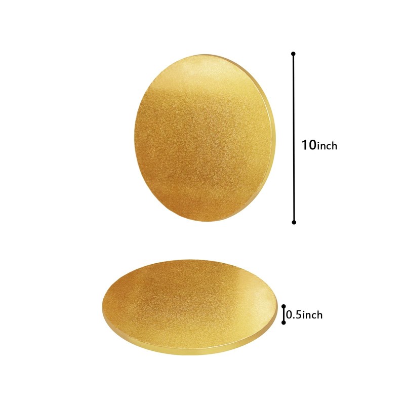2 PCS Cake Drums, 1/2 Inch Thick 10 Inch Round Cake Boards, Gold, Professiona... gallery