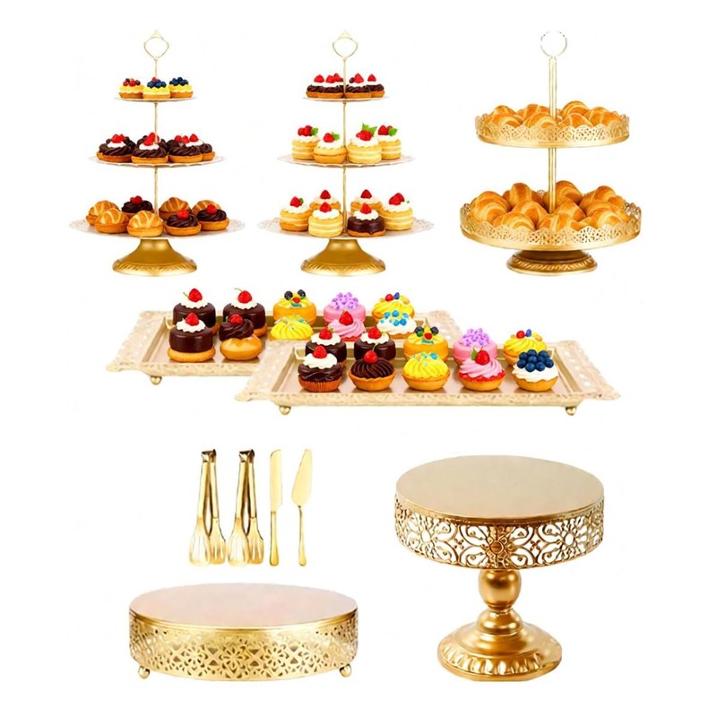 11 Pcs Gold Cake Stand Set for Wedding, Cake Display Tower for Birthday Party…